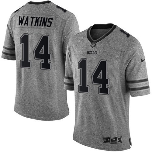 Men's Limited Sammy Watkins Nike Jersey Gray - #14 Gridiron NFL Buffalo Bills